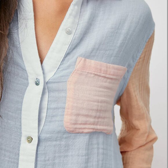 Rails Ellis Shirt in Bermuda Color Block SIZE M - Picture 9 of 10